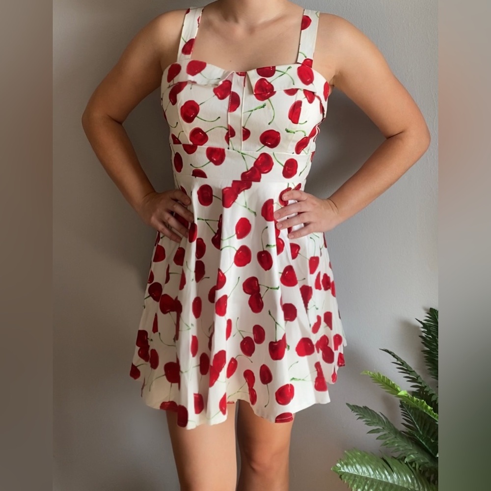 Cherry print retro style pinup dress